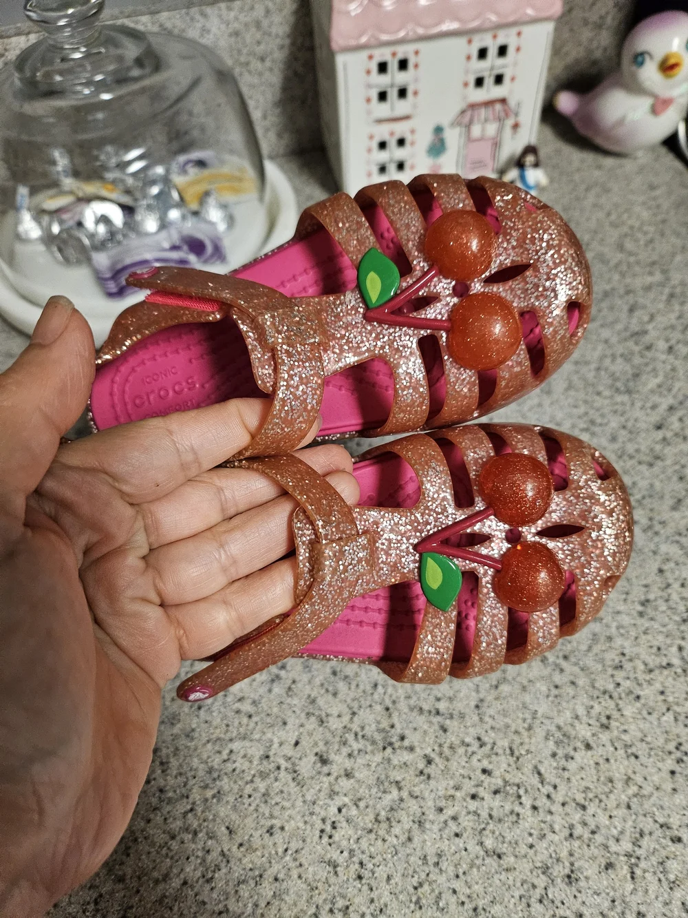 CROCS glittery rose